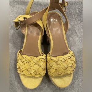 Marc Fisher. Yellow suede platform